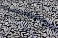 Black White Leopard Jacquard Fabric Raised Pattern Stretch
