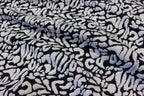 Black White Leopard Jacquard Fabric Raised Pattern Stretch