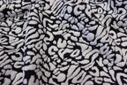 Black White Leopard Jacquard Fabric Raised Pattern Stretch