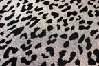 Grey Leopard Jacquard Fabric Black Spots Stretch Knit