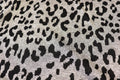 Grey Leopard Jacquard Fabric Black Spots Stretch Knit
