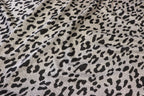 Grey Leopard Jacquard Fabric Black Spots Stretch Knit