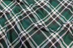 Bottle Green Tartan Jacquard Fabric with Stretch