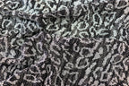 Black Silver Leopard Lurex Fabric All Way Stretch