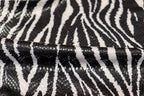 Black White Zebra Foil Fabric Shiny Scales All Way Stretch