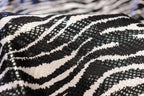 Black White Zebra Foil Fabric Shiny Scales All Way Stretch