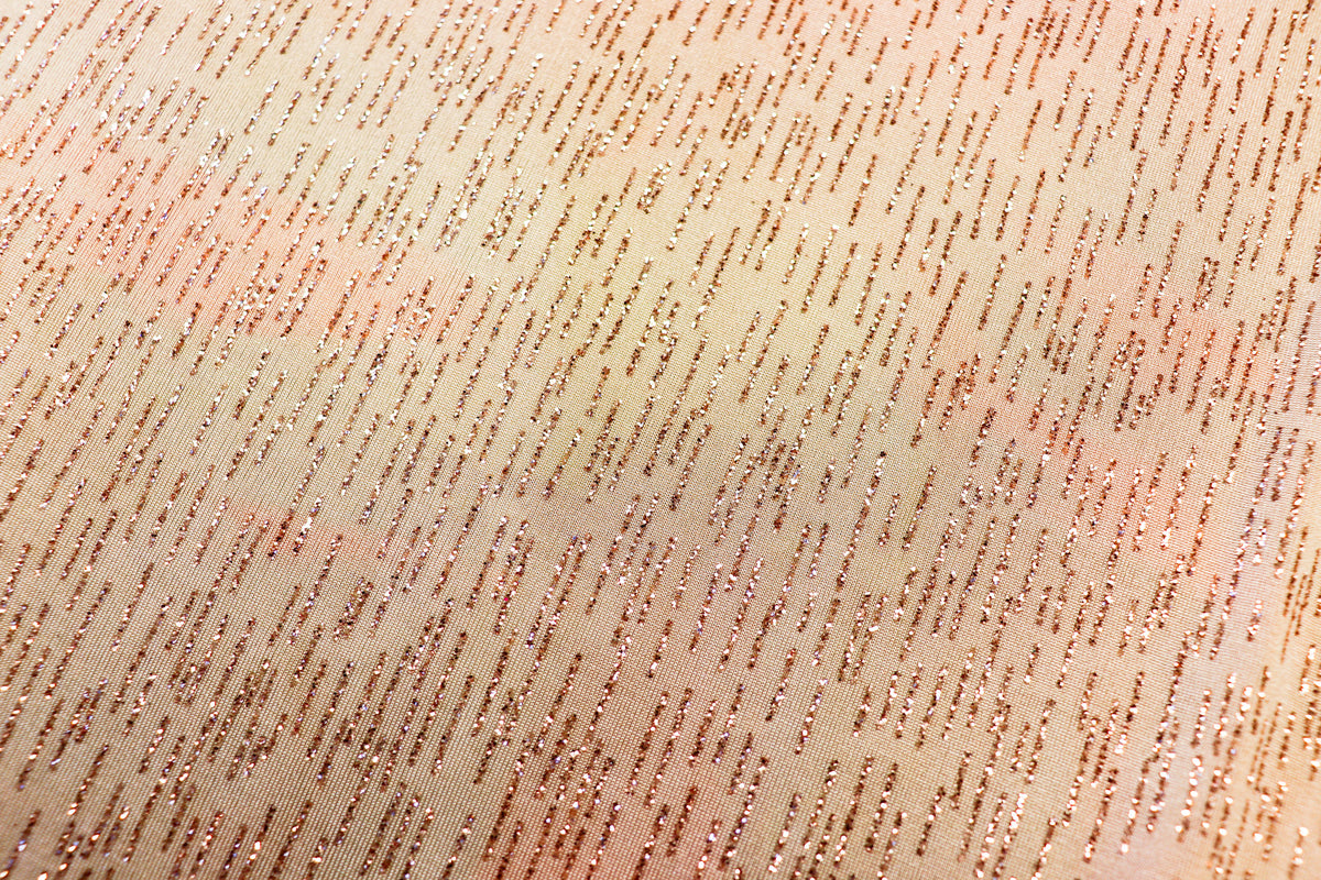 Nude Glitter Stripe Fabric Rose Gold All Way Stretch