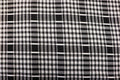 Black White Check Jacquard Fabric Stretch Knit Tartan