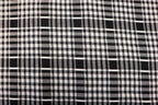 Black White Check Jacquard Fabric Stretch Knit Tartan