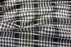 Black White Check Jacquard Fabric Stretch Knit Tartan