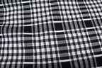 Black White Check Jacquard Fabric Stretch Knit Tartan