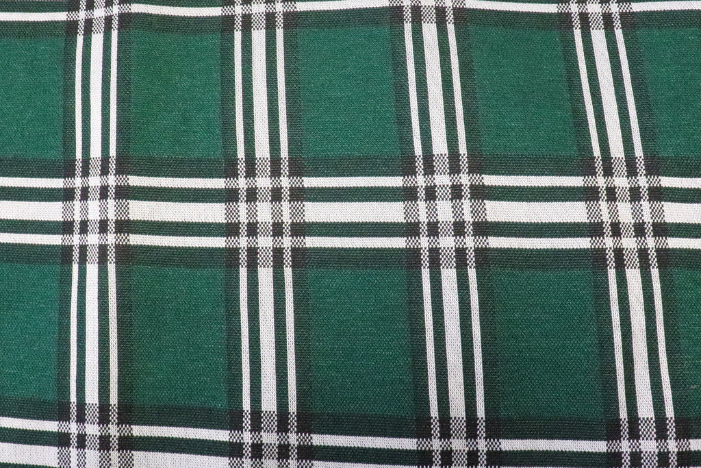 Green Tartan Jacquard Fabric with Stretch