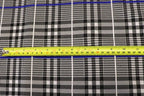 Black White Check Jacquard Fabric Royal Blue Lines Stretch