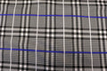 Black White Check Jacquard Fabric Royal Blue Lines Stretch
