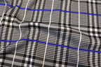 Black White Check Jacquard Fabric Royal Blue Lines Stretch