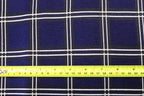 Navy Check Jacquard Fabric Black White Lines with Stretch