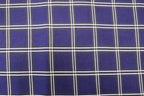Navy Check Jacquard Fabric Black White Lines with Stretch