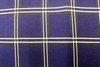 Navy Check Jacquard Fabric Black White Lines with Stretch