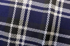 Navy Tartan Jacquard Fabric Black White Lines with Stretch