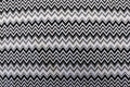Chevron Stretch Jacquard Fabric Black White Zigzag Stripes