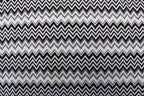 Chevron Stretch Jacquard Fabric Black White Zigzag Stripes
