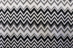 Chevron Stretch Jacquard Fabric Black White Zigzag Stripes
