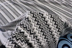 Chevron Stretch Jacquard Fabric Black White Zigzag Stripes
