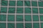 Bottle Green Check Jacquard Fabric Black White Lines Stretch
