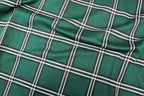 Bottle Green Check Jacquard Fabric Black White Lines Stretch