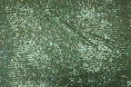 Emerald Green Sequin Mesh Fabric Overlapping Rows with Stretch