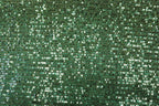 Emerald Green Sequin Mesh Fabric Overlapping Rows with Stretch