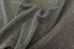 Black Silver Lurex Fabric Horizontal Stripes All Way Stretch