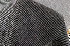 Black Silver Lurex Fabric Horizontal Stripes All Way Stretch