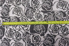 Black White Rose Jacquard Fabric Large Floral Stretch