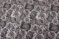 Black White Rose Jacquard Fabric Large Floral Stretch