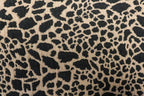 Animal Spot Jacquard Fabric Camel Black with Stretch