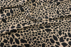 Animal Spot Jacquard Fabric Camel Black with Stretch