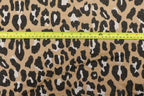 Beige Leopard Jacquard Fabric with Stretch Knitted Design