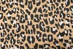Beige Leopard Jacquard Fabric with Stretch Knitted Design
