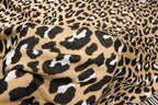 Beige Leopard Jacquard Fabric with Stretch Knitted Design