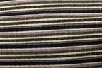 Navy Ivory Rib Fabric Gold Lurex Stripes with Stretch