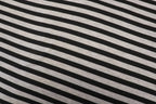 Black Silver Grey Stripe Fabric Horizontal Silver Lurex