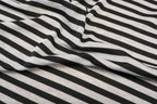 Black Silver Grey Stripe Fabric Horizontal Silver Lurex