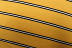 Mustard Rib Knit Fabric Black White Horizontal Stripes 2x1