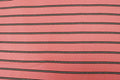 Pink Rib Knit Fabric Black White Horizontal Stripes 2x1