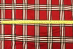 Red Tartan Jacquard Fabric Black White Check with Stretch