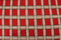 Red Tartan Jacquard Fabric Black White Check with Stretch