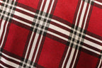 Red Tartan Jacquard Fabric Black White Check with Stretch
