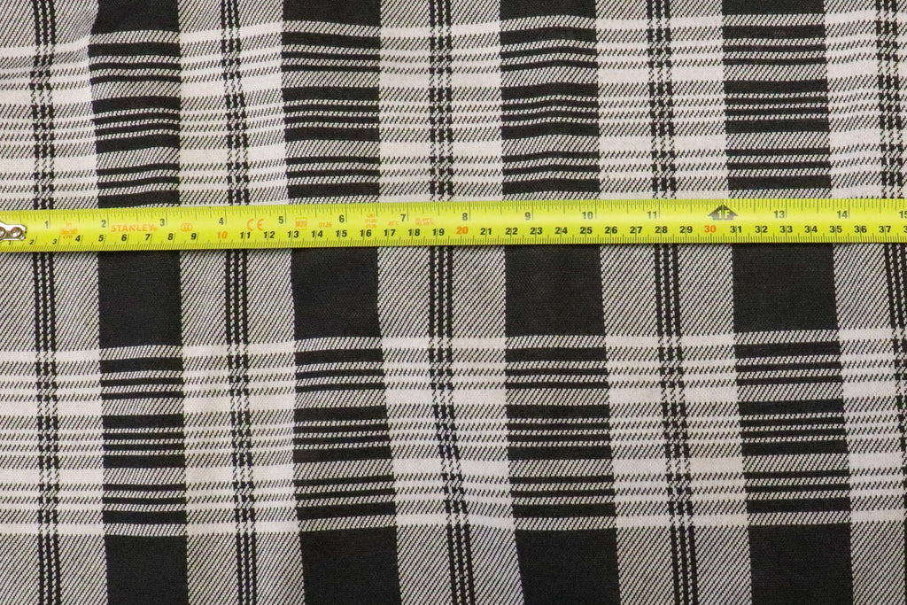 Black White Check Jacquard Fabric with Stretch