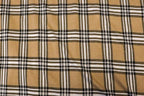 Camel Tartan Jacquard Fabric with Stretch Knit
